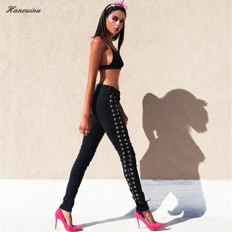 Hancuinu 2017 Autumn Womens Sexy Side Lace Up Denim Jeans Plus Size Push Up Hip Pencil Pants Female Black Skinny Jeans
Hancuinu 2017 Autumn Womens Sexy Side Lace Up Denim Jeans Plus Size Push Up Hip Pencil Pants Female Black Skinny Jeans