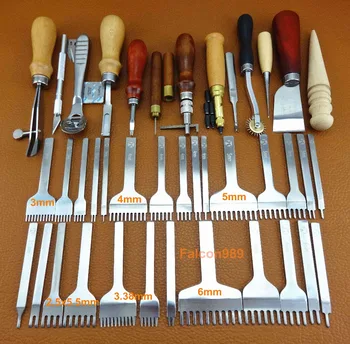 40pcs Leather Craft Sewing Stitch Knife Cutter Punch Chisel Pricking Iron Groover Creaser Beveler Skiving Edger Slicker Awl Tool
40pcs Leather Craft Sewing Stitch Knife Cutter Punch Chisel Pricking Iron Groover Creaser Beveler Skiving Edger Slicker Awl Tool