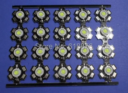 

10PCS 3W White High Power LED Bead Emitter DC3.2-3.8V 700mA 180-200LM 6500-7000K + 20mm Star Platine Heatsink 3W Led lamp beads