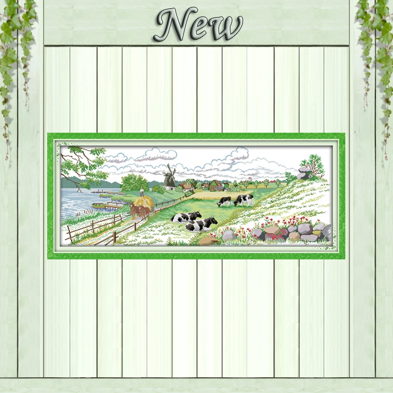 Pasture scenery cow lakeside Diy painting Counted print on fabric Cross Stitch Needlework kits DMC 14CT 11CT NKF Embroidery Sets
Pasture scenery cow lakeside Diy painting Counted print on fabric Cross Stitch Needlework kits DMC 14CT 11CT NKF Embroidery Sets