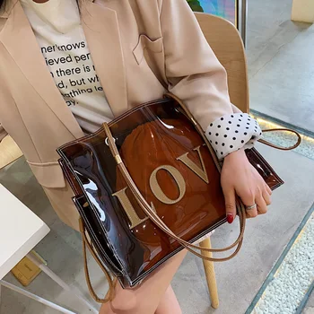 ETAILL Large Transparent PVC Handbag Beach Shoulder Bag Hot Sale Jelly Color Plastic Clear Composite Bag Large Shopping Bag
ETAILL Large Transparent PVC Handbag Beach Shoulder Bag Hot Sale Jelly Color Plastic Clear Composite Bag Large Shopping Bag