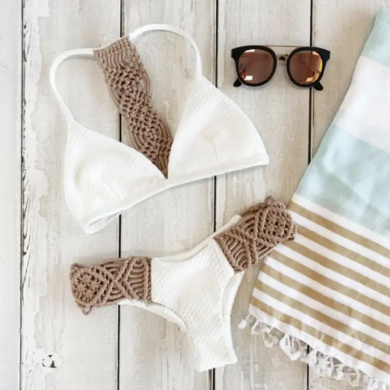 2019 Women Bikini Set White Swimwear Push Up Bikini Set Knitting Hollow Out Swimsuit Bathing Suit Summer Woman Beachwear
2019 Women Bikini Set White Swimwear Push Up Bikini Set Knitting Hollow Out Swimsuit Bathing Suit Summer Woman Beachwear
