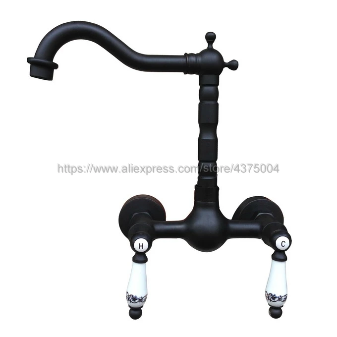 Wall Mounted Two Handles Oil Rubbed Bronze Finish Kitchen Sink Bathroom basin Faucet mixer tap Nnf521
Wall Mounted Two Handles Oil Rubbed Bronze Finish Kitchen Sink Bathroom basin Faucet mixer tap Nnf521
