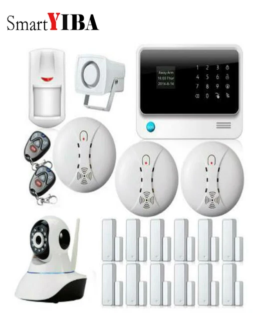 

SmartYIBA 433MHz Home Burglar G90BPlus Wireless GPRS SMS WiFi GSM Alarm System Kit Touch Keyboard IOS Android APP Remote Control