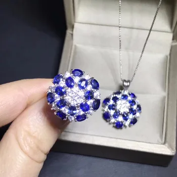 Natural sapphire suit, 925 silver, flower style, beautiful design, good wearing effect
Natural sapphire suit, 925 silver, flower style, beautiful design, good wearing effect