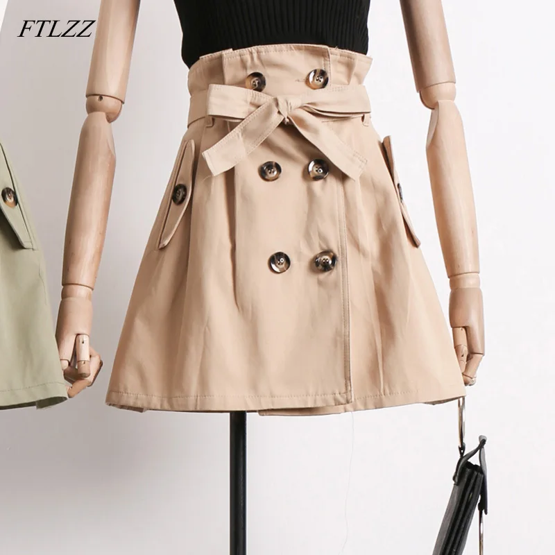 FTLZZ Women Mini Skirt Summer High Waist Double-breasted A-line Skirt Button Ruffle Bow Female Short Skirts
FTLZZ Women Mini Skirt Summer High Waist Double-breasted A-line Skirt Button Ruffle Bow Female Short Skirts