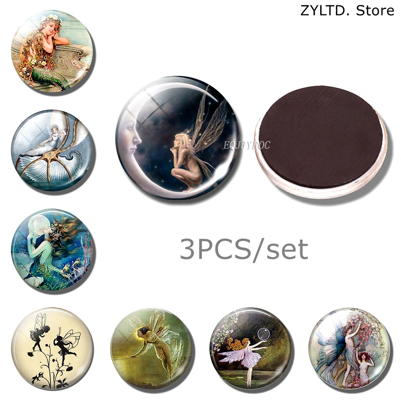 Fairy Moon Angel Fridge Magnet Fairy angel refrigerator magnets 3PCS/set glass Cabochon Refrigerator decoration sticker Decor
Fairy Moon Angel Fridge Magnet Fairy angel refrigerator magnets 3PCS/set glass Cabochon Refrigerator decoration sticker Decor