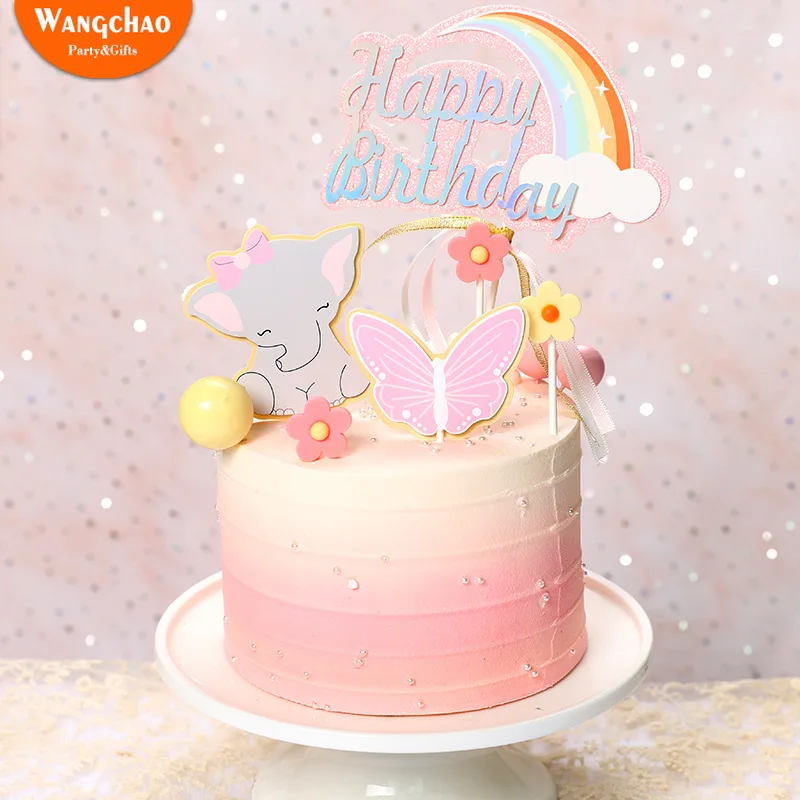 1 Set Kawaii Elephant Butterfly Flower Cake Topper Child Boy Girl Happy Birthday Cake Topper Cartoon Animal Cake Decorations
1 Set Kawaii Elephant Butterfly Flower Cake Topper Child Boy Girl Happy Birthday Cake Topper Cartoon Animal Cake Decorations