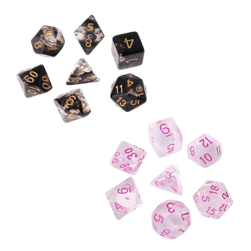 7 Pcs/Set New Game Dice Transparent Fashion Dices Multi-side Desktop Games Party Play Gifts Polyhedral Black/Pink
7 Pcs/Set New Game Dice Transparent Fashion Dices Multi-side Desktop Games Party Play Gifts Polyhedral Black/Pink