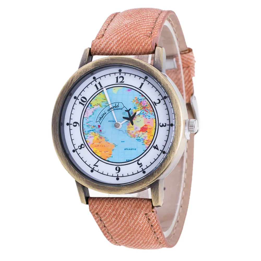 Bayan Kol Saati Relojes Women's World Map Cowboy Analog Quartz Wrist Watch Casual Women Quartz Watches Gift Relogio Feminino
Bayan Kol Saati Relojes Women's World Map Cowboy Analog Quartz Wrist Watch Casual Women Quartz Watches Gift Relogio Feminino