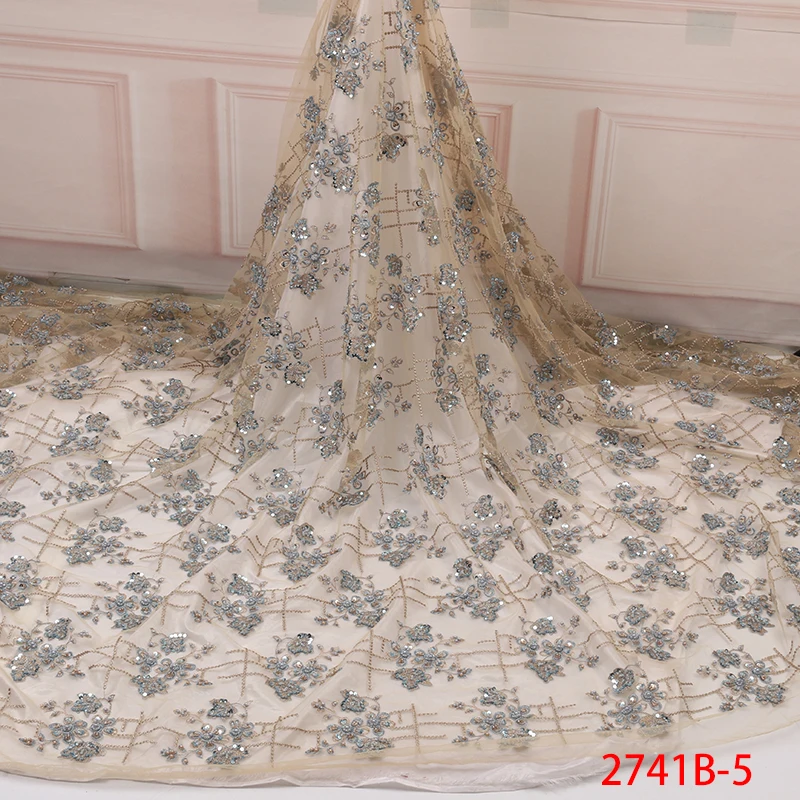 Nigeria Tulle Beads Dress Embroidery Textile Sequin Lace Fabric New Lace Designed Handmade QF2741B-5
Nigeria Tulle Beads Dress Embroidery Textile Sequin Lace Fabric New Lace Designed Handmade QF2741B-5