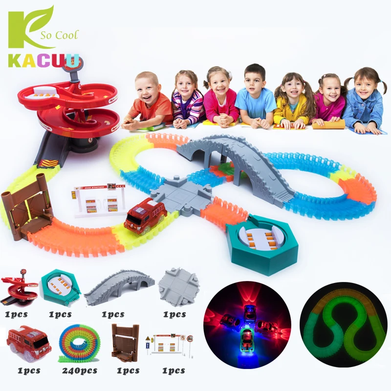 240pcs/set Magical Glowing Race Track Turn Table Race Tracks Bend Flex DIY Plastic Track Girls Boys Assembled Toys For Children
240pcs/set Magical Glowing Race Track Turn Table Race Tracks Bend Flex DIY Plastic Track Girls Boys Assembled Toys For Children