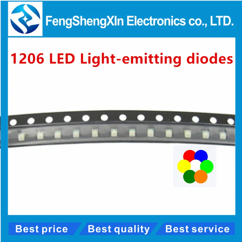 100pcs/lot 1206 LED Highlighting SMD LED light-emitting diodes RED White yellow blue green orange
100pcs/lot 1206 LED Highlighting SMD LED light-emitting diodes RED White yellow blue green orange
