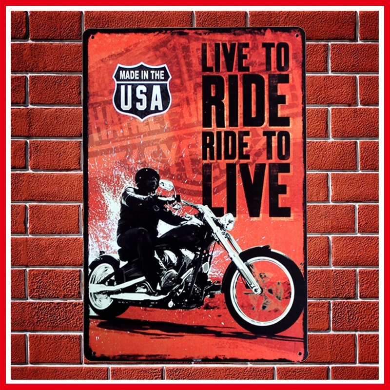 New Vintage LIVE TO RIDE Motorcycles Metal Signs Home Decor Vintage Tin Signs Pub Vintage Decorative Plates Metal Wall Art Hot
New Vintage LIVE TO RIDE Motorcycles Metal Signs Home Decor Vintage Tin Signs Pub Vintage Decorative Plates Metal Wall Art Hot
