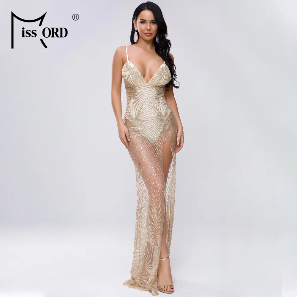 Missord 2019 Women Deep V Off Shoulder Backless Glitter High Split See Through Dresses Female Elegant Dress FT18802-1
Missord 2019 Women Deep V Off Shoulder Backless Glitter High Split See Through Dresses Female Elegant Dress FT18802-1
