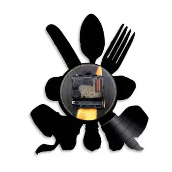 Cutlery Wall Clock Modern Design Spoon Fork Clock Kitchen Watch Vintage Retro Style Vinyl Record Wall Clocks Home Decor Silent
Cutlery Wall Clock Modern Design Spoon Fork Clock Kitchen Watch Vintage Retro Style Vinyl Record Wall Clocks Home Decor Silent