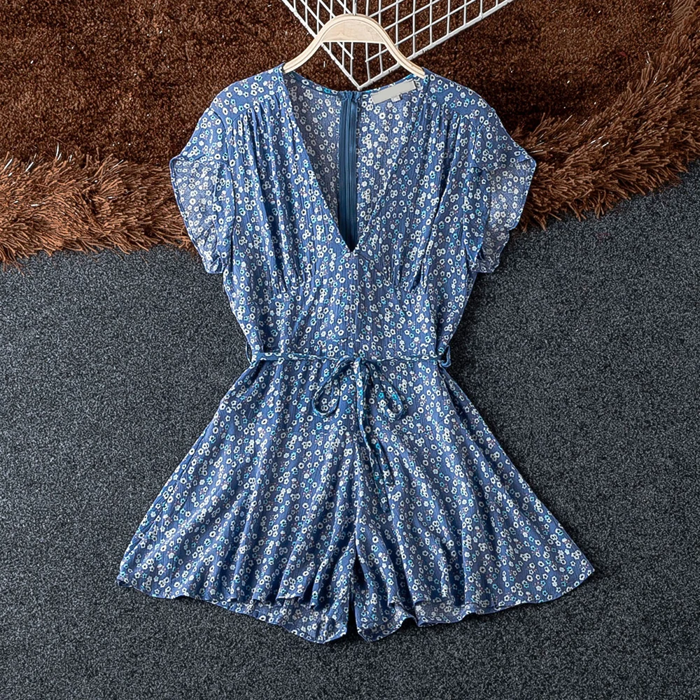 Salopette Blue Playsuit 2019 Belt Slim Good Quality Short Jumpsuit Summer Wide Leg Short Sleeve Romper Women Stylish Playsuits
Salopette Blue Playsuit 2019 Belt Slim Good Quality Short Jumpsuit Summer Wide Leg Short Sleeve Romper Women Stylish Playsuits