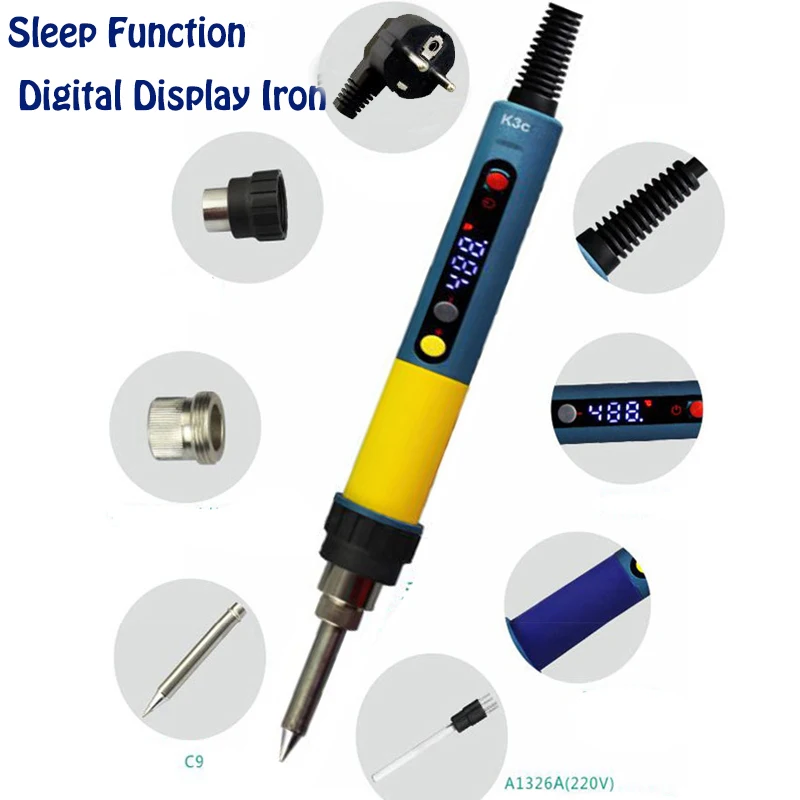 Electric soldering iron K3 110W Sleep Digital Electric Soldering iron welding tool EU plug Adjustable temperature Soldering iron
Electric soldering iron K3 110W Sleep Digital Electric Soldering iron welding tool EU plug Adjustable temperature Soldering iron
