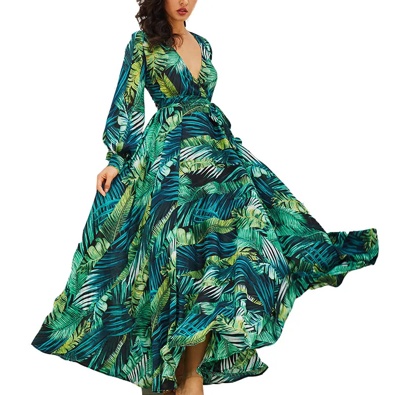 OLN Korean Dress Long Sleeve Green Tropical Beach Vintage Maxi Dresses Boho Casual V Neck Belt Lace Up Tunic Draped Plus Size
OLN Korean Dress Long Sleeve Green Tropical Beach Vintage Maxi Dresses Boho Casual V Neck Belt Lace Up Tunic Draped Plus Size