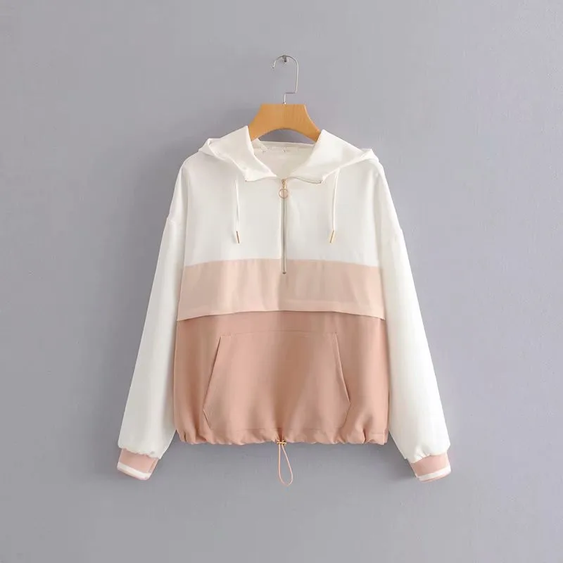 Women Autumn Hooded Jacket Patchwork Zipper Long Sleeve Female Causal Jacket Coat Outwear
Women Autumn Hooded Jacket Patchwork Zipper Long Sleeve Female Causal Jacket Coat Outwear