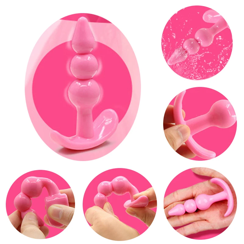 100% Silicone Small Medium Large Butt Plug Jelly Toys Skin Feeling Dildo Crystal Jewelry Booty Bead Sex Toys For Woman QQGS19