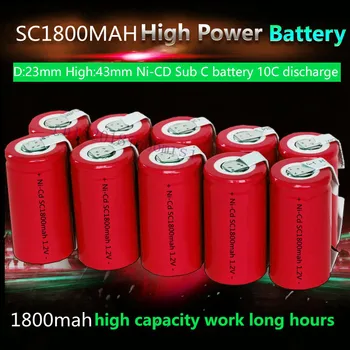10 Pieces/Lot 22*42mm Sub C SC Rechargeable Battery 1.2V 1800mAh NI-CD Batteries With PCB For Electronic Tools
10 Pieces/Lot 22*42mm Sub C SC Rechargeable Battery 1.2V 1800mAh NI-CD Batteries With PCB For Electronic Tools