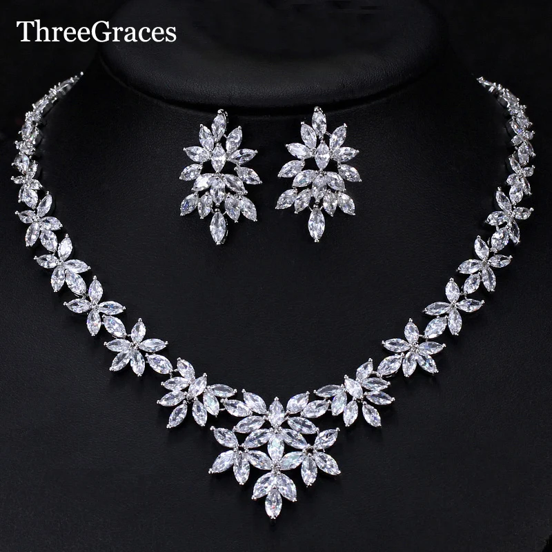 ThreeGraces Luxury Cubic Zirconia Pave African Nigerian Big Flower Necklace Earrings Noble Wedding Jewelry Sets For Brides JS267
ThreeGraces Luxury Cubic Zirconia Pave African Nigerian Big Flower Necklace Earrings Noble Wedding Jewelry Sets For Brides JS267