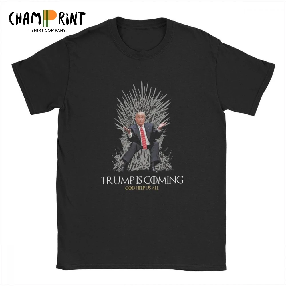 Men's Funny T Shirts Donald Trump Is Coming Vintage Short Sleeve Game Of Thrones Tees O Neck Tops Pure Cotton T-Shirt Plus Size
Men's Funny T Shirts Donald Trump Is Coming Vintage Short Sleeve Game Of Thrones Tees O Neck Tops Pure Cotton T-Shirt Plus Size
