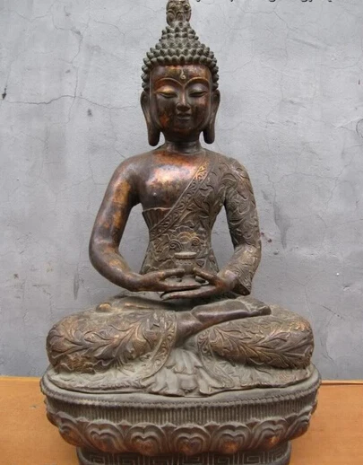 008484 23"Tibet Buddhism fane Copper Bronze Tathagata Amitayus Sakyamuni Buddha Statue
008484 23"Tibet Buddhism fane Copper Bronze Tathagata Amitayus Sakyamuni Buddha Statue
