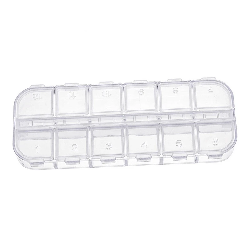 IVYSHION 12 Grids Portable Slot Tool Bead Display Box Container Jewelry Beads Storage Box Diamond Painting Accessories Organizer