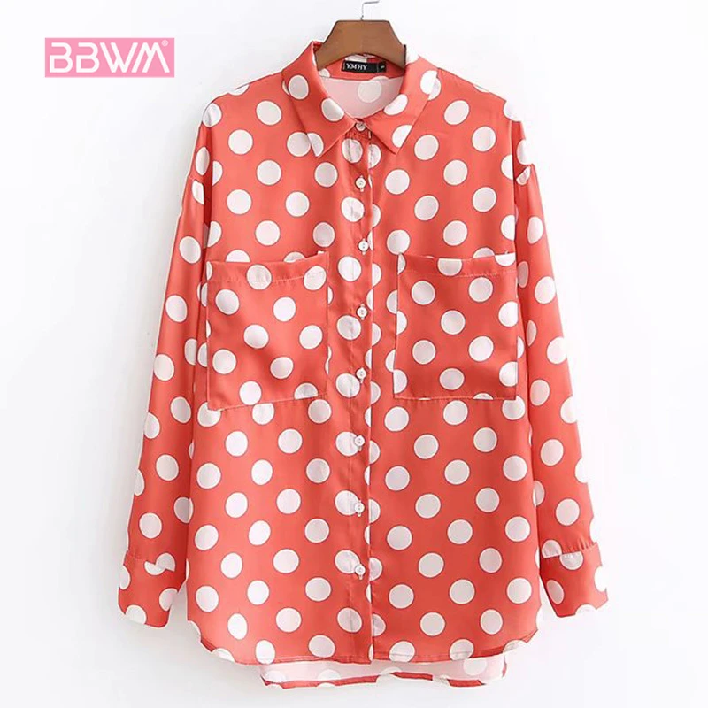 Polka dot printed shirt female long sleeve 2019 spring new loose casual shirt Korean version of the wild lapel shirt top
Polka dot printed shirt female long sleeve 2019 spring new loose casual shirt Korean version of the wild lapel shirt top