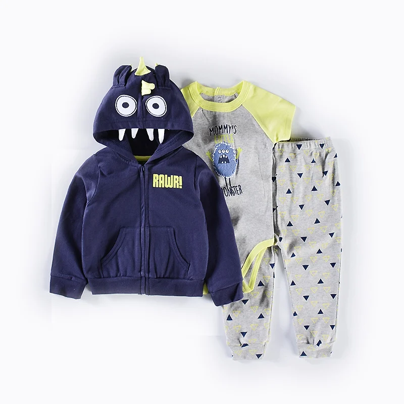 Baby Clothing Sets Cotton 3 Piece Cartoon Animal Boy Clothes Girl Suits Hood Outerwear Coats Short Sleeve Infant Bodysuits+Pants
Baby Clothing Sets Cotton 3 Piece Cartoon Animal Boy Clothes Girl Suits Hood Outerwear Coats Short Sleeve Infant Bodysuits+Pants