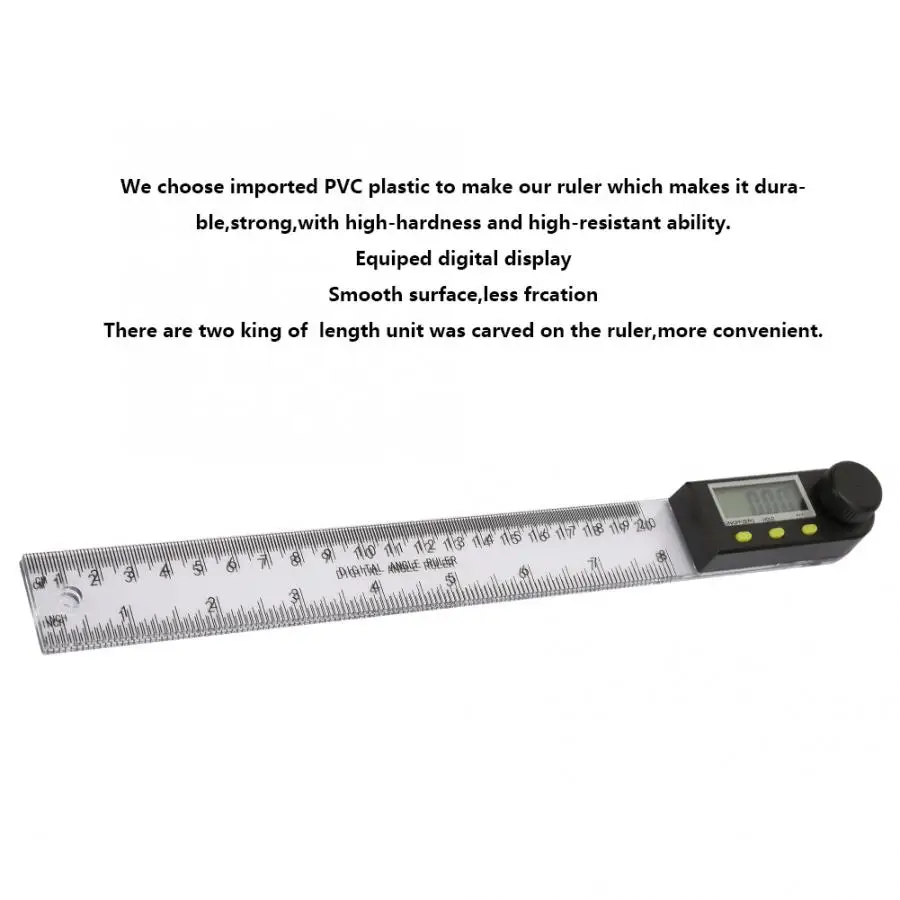 Escuadra De Carpintero Carpenter Tools 0-200mm/0-8inch Plastic Digital Protractor Angle Finder Ruler Goniometer Gauge Angle
Escuadra De Carpintero Carpenter Tools 0-200mm/0-8inch Plastic Digital Protractor Angle Finder Ruler Goniometer Gauge Angle