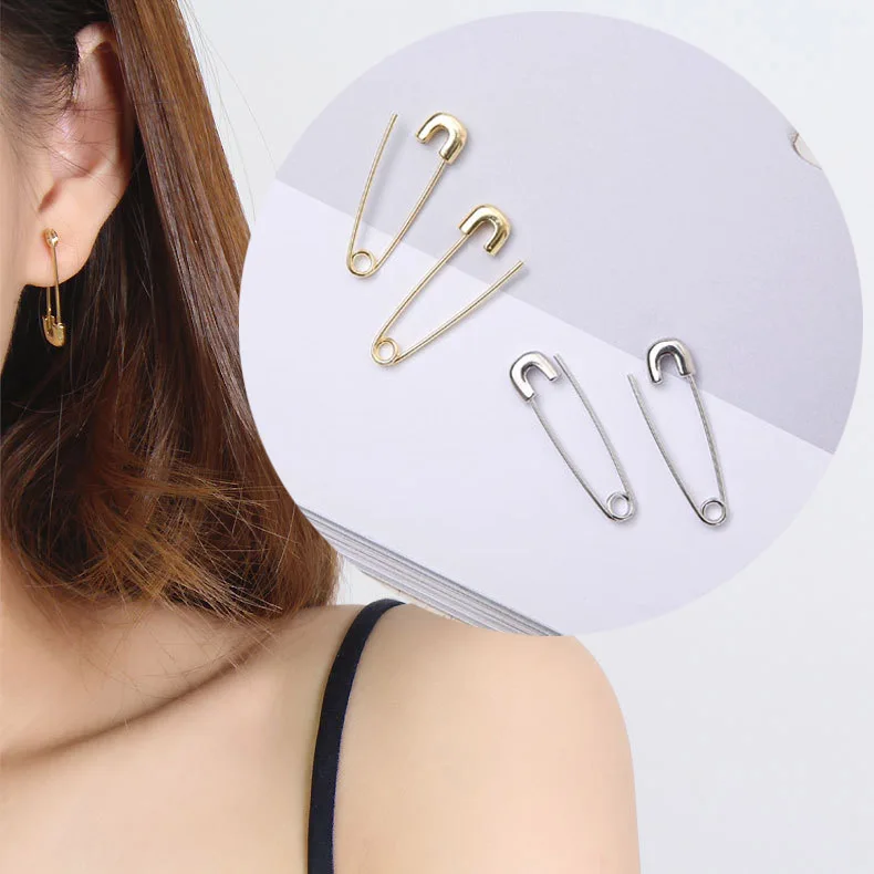 European and American Gold & Silver Color Cooper Hip Hop Satety Pin Stud Earrings for Women and Men Punk Charm Jewelry
European and American Gold & Silver Color Cooper Hip Hop Satety Pin Stud Earrings for Women and Men Punk Charm Jewelry