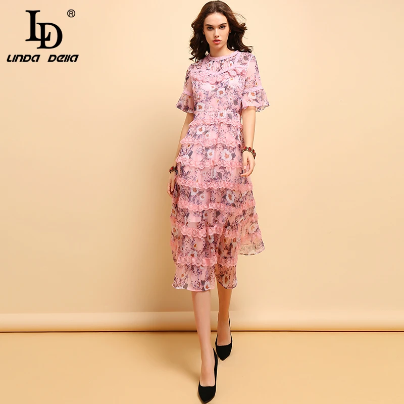 LD LINDA DELLA New Fashion Spring Summer Vintage Dress Women's lace up Ruffles Floral Printed Elegant Party Cupcake Midi Dresses
LD LINDA DELLA New Fashion Spring Summer Vintage Dress Women's lace up Ruffles Floral Printed Elegant Party Cupcake Midi Dresses