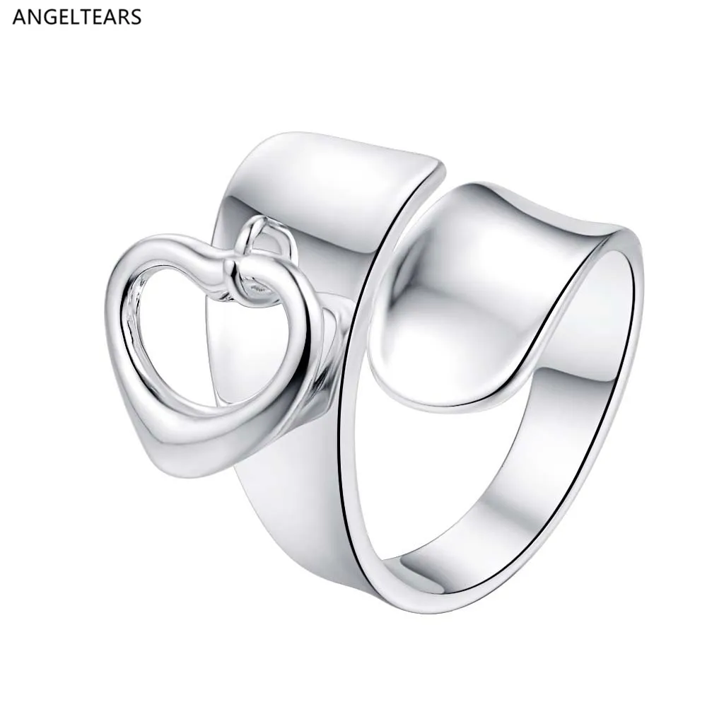 Hot Sale Silver Color Heart Pendant Opening Finger Ring Fashion Cute Woman/Ladies Gifts Low Price drop shipping anel bague
Hot Sale Silver Color Heart Pendant Opening Finger Ring Fashion Cute Woman/Ladies Gifts Low Price drop shipping anel bague