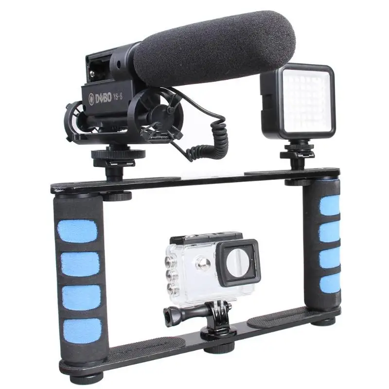 Handheld Stabilizer Video Cage Dual Handle Grip with Phone Holder Dual Cold Shoe Mounts for Smartphone Action Camera DSLR/ILDC
Handheld Stabilizer Video Cage Dual Handle Grip with Phone Holder Dual Cold Shoe Mounts for Smartphone Action Camera DSLR/ILDC