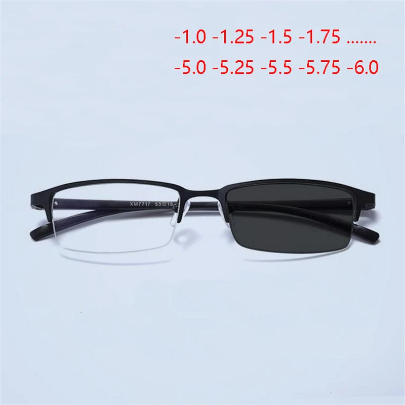 Aluminum Magnesium Half Frame Photochromism Prescription Glasses Chameleon Myopia Glasses With Degree -1.0 -1.25 -1.5 To -6.0
Aluminum Magnesium Half Frame Photochromism Prescription Glasses Chameleon Myopia Glasses With Degree -1.0 -1.25 -1.5 To -6.0