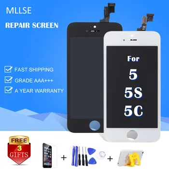 MLLSE For iPhone 5 5s 5c LCD Display Module touch screen digitizer replacement glass