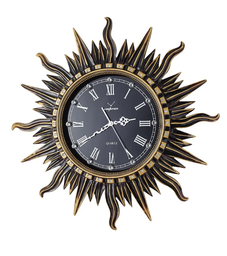 Clock retro resin sun clock home living room decorative wall clock custom mirror clock
Clock retro resin sun clock home living room decorative wall clock custom mirror clock