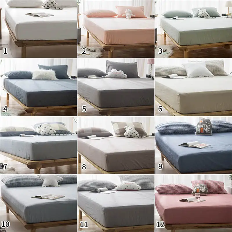 100% Cotton Solid Color Fitted Sheet Soft Comfortable Simple Style Washed Cotton Bed Sheet With Elastic
100% Cotton Solid Color Fitted Sheet Soft Comfortable Simple Style Washed Cotton Bed Sheet With Elastic