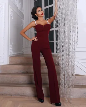 High Quality Sexy Women Jumpsuit Beading Strap Red Bandage Full Jumpsuit New Fashion 2018
High Quality Sexy Women Jumpsuit Beading Strap Red Bandage Full Jumpsuit New Fashion 2018