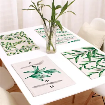 Tropical Plant Kitchen Table Mats Cotton Linen Table Napkin Leaf Pattern Thermal Insulation Mat Decorative Placemats
Tropical Plant Kitchen Table Mats Cotton Linen Table Napkin Leaf Pattern Thermal Insulation Mat Decorative Placemats