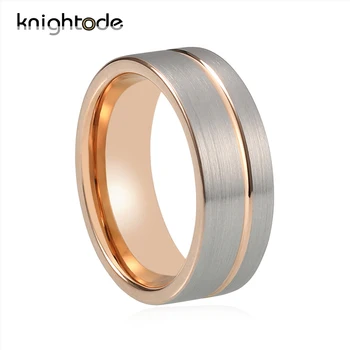 Flat Grooved Tungsten Wedding Rings Men Women Rose Gold Tungsten Carbide Engagement Band
Flat Grooved Tungsten Wedding Rings Men Women Rose Gold Tungsten Carbide Engagement Band