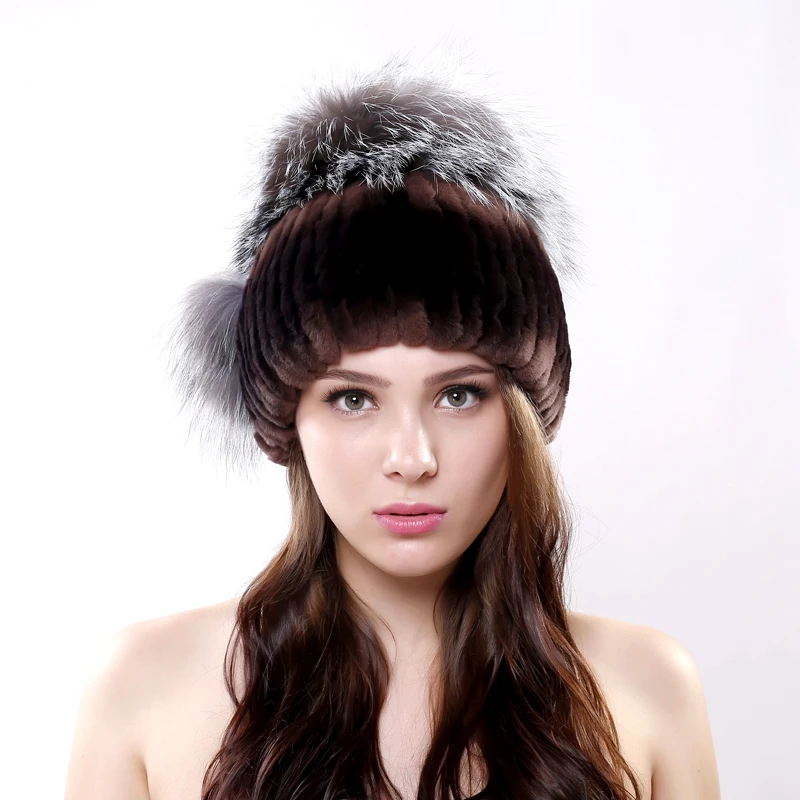 Winter women luxury rex rabbit fur Silver Fox fur hat,Rex Rabbit Fur Hat Women's Knit Beanie Cap with Fox Fur Ball Pompom
Winter women luxury rex rabbit fur Silver Fox fur hat,Rex Rabbit Fur Hat Women's Knit Beanie Cap with Fox Fur Ball Pompom