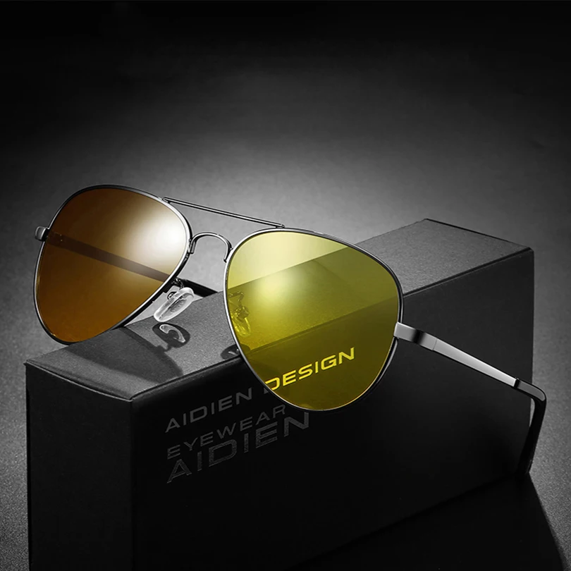 Photochromic night vision glasses men yellow antiglare pilot chameleon glasses UV400 change color car driving aviation sunglass
Photochromic night vision glasses men yellow antiglare pilot chameleon glasses UV400 change color car driving aviation sunglass
