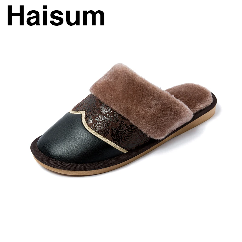 Men's Slippers Winter Pu Leather Embroidered Thick Plush Home Indoor Non-slip Warm Slippers 2018 New Hot Sale tb023
Men's Slippers Winter Pu Leather Embroidered Thick Plush Home Indoor Non-slip Warm Slippers 2018 New Hot Sale tb023