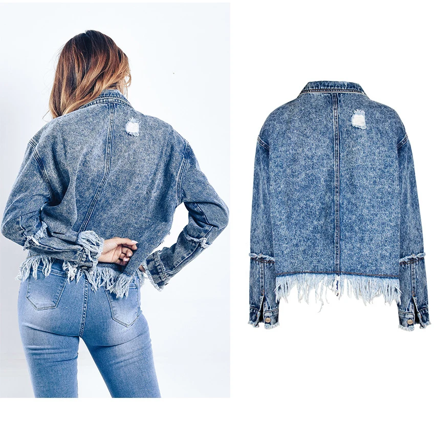 CBUCYI Denim women 2018 new European and American women's loose BF romantic su jacket jacket thin denim jacket (5)