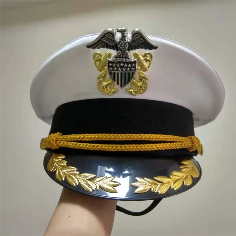 noble US navy hats white army hat American officer hats for cosplay military eagle emblem hats Halloween Christmas gift
noble US navy hats white army hat American officer hats for cosplay military eagle emblem hats Halloween Christmas gift