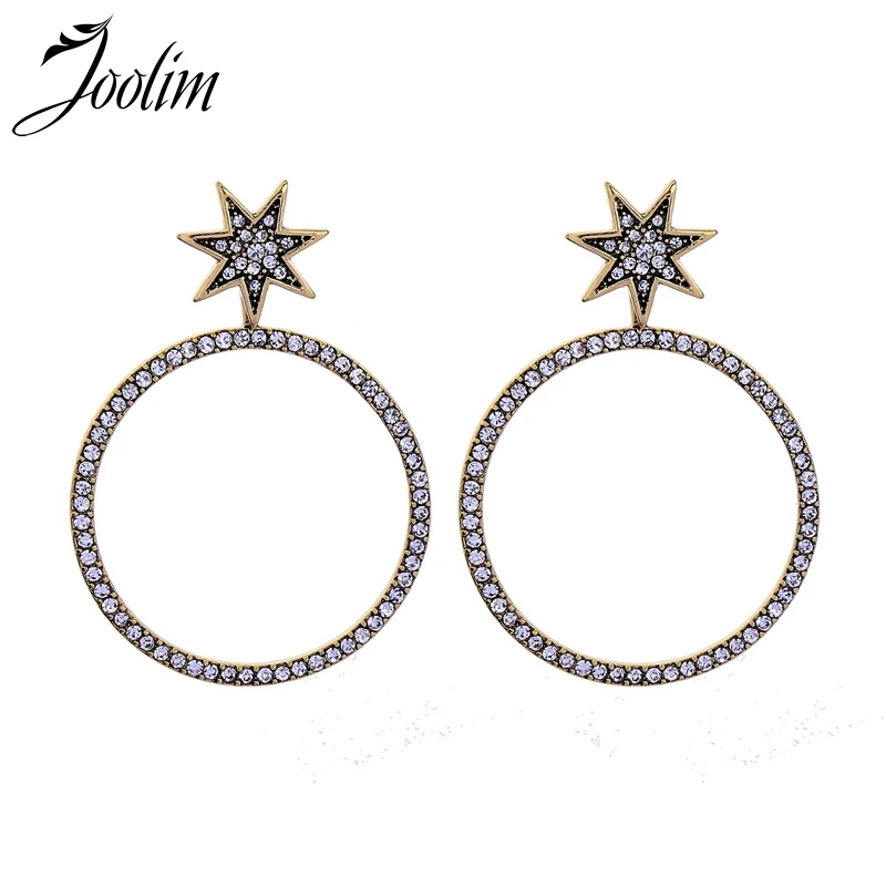 Joolim Jewelry Wholesale/Star Crystal Pave Hoop Earring Retro Earring Design Earrings for Women
Joolim Jewelry Wholesale/Star Crystal Pave Hoop Earring Retro Earring Design Earrings for Women